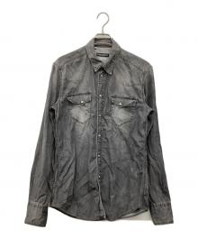 DOLCE & GABBANA（ドルチェ＆ガッバーナ）の古着「"Sicilia" Denim Western Shirt」｜グレー