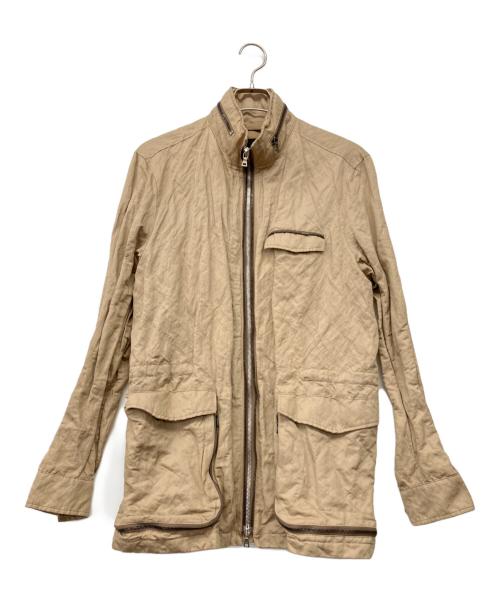 PRADA（プラダ）PRADA (プラダ) 00's シワ加工スタンドカラーコットンジャケット ベージュ サイズ:Mの古着・服飾アイテム