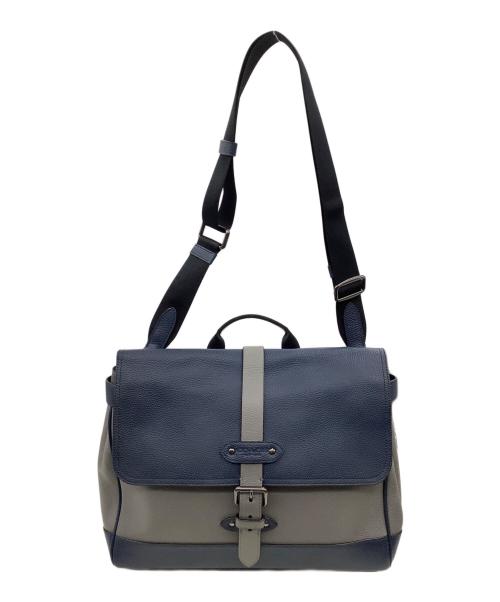 COACH（コーチ）COACH (コーチ) カラーブロック スモール メッセンジャー グレー×ブルーの古着・服飾アイテム