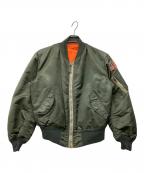 CONCORD INDUSTRIES,INCコンコルドインダストリーズインク）の古着「70's 民間 ワッペンリバーシブルMA-1ジャケット」｜カーキ
