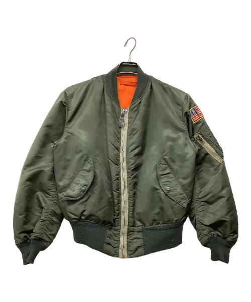 CONCORD INDUSTRIES,INC（コンコルドインダストリーズインク）CONCORD INDUSTRIES,INC (コンコルドインダストリーズインク) 70's 民間 ワッペンリバーシブルMA-1ジャケット カーキ サイズ:Mの古着・服飾アイテム