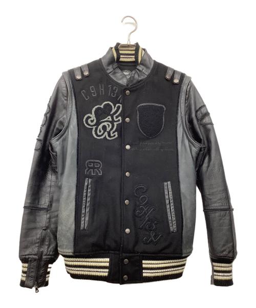 Roen（ロエン）Roen (ロエン) 袖レザースタジャン ブラック サイズ:46の古着・服飾アイテム