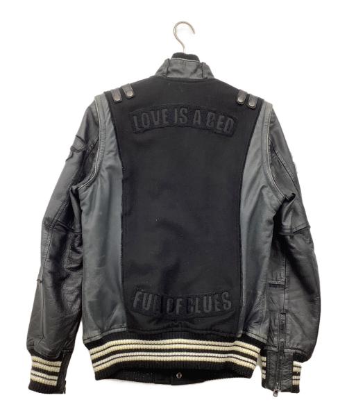 Roen（ロエン）Roen (ロエン) 袖レザースタジャン ブラック サイズ:46の古着・服飾アイテム