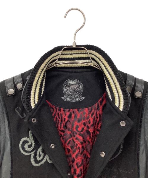 Roen（ロエン）Roen (ロエン) 袖レザースタジャン ブラック サイズ:46の古着・服飾アイテム