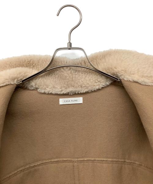 CASA FLINE（カーサフライン）CASA FLINE (カーサフライン) ウールボアパイピングコート ベージュ サイズ:FREEの古着・服飾アイテム