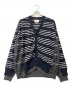 YOKEヨーク）の古着「BORDER CONNECTING CARDIGAN」｜ネイビー×グレー