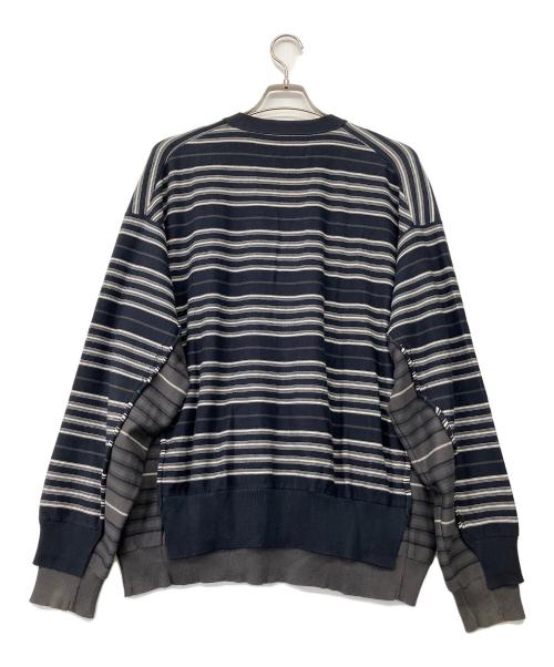 YOKE（ヨーク）YOKE (ヨーク) BORDER CONNECTING CARDIGAN ネイビー×グレー サイズ:3の古着・服飾アイテム