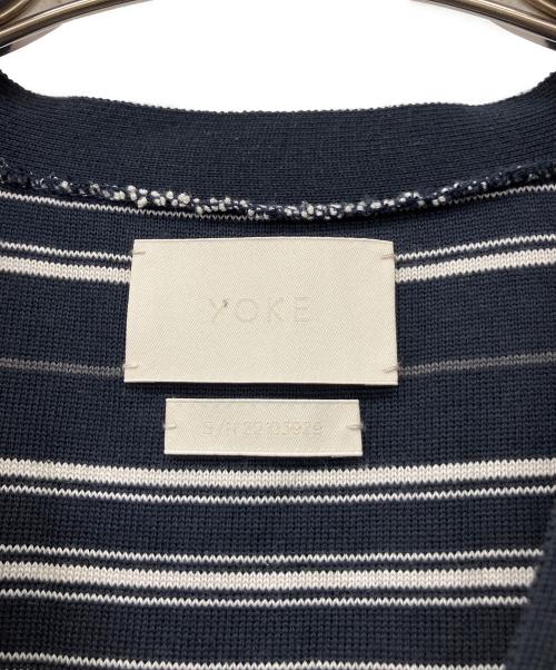 YOKE（ヨーク）YOKE (ヨーク) BORDER CONNECTING CARDIGAN ネイビー×グレー サイズ:3の古着・服飾アイテム