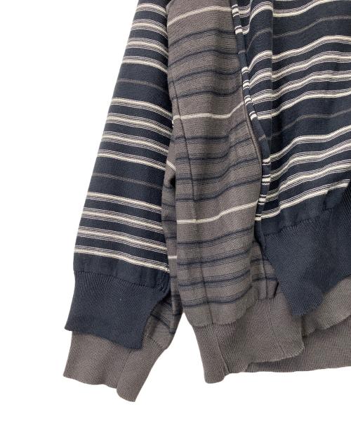 YOKE（ヨーク）YOKE (ヨーク) BORDER CONNECTING CARDIGAN ネイビー×グレー サイズ:3の古着・服飾アイテム