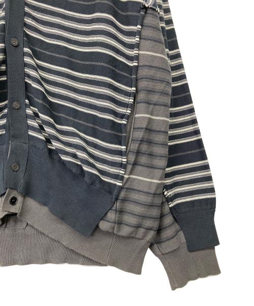 YOKE（ヨーク）YOKE (ヨーク) BORDER CONNECTING CARDIGAN ネイビー×グレー サイズ:3の古着・服飾アイテム