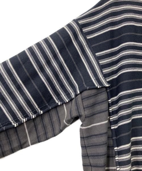 YOKE（ヨーク）YOKE (ヨーク) BORDER CONNECTING CARDIGAN ネイビー×グレー サイズ:3の古着・服飾アイテム