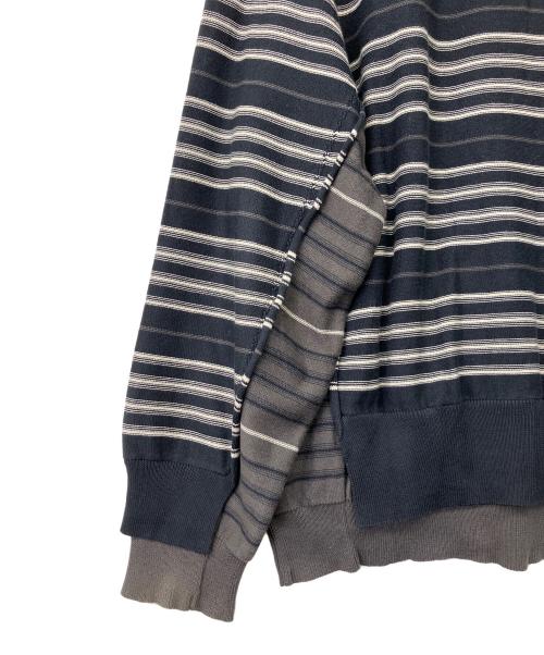 YOKE（ヨーク）YOKE (ヨーク) BORDER CONNECTING CARDIGAN ネイビー×グレー サイズ:3の古着・服飾アイテム
