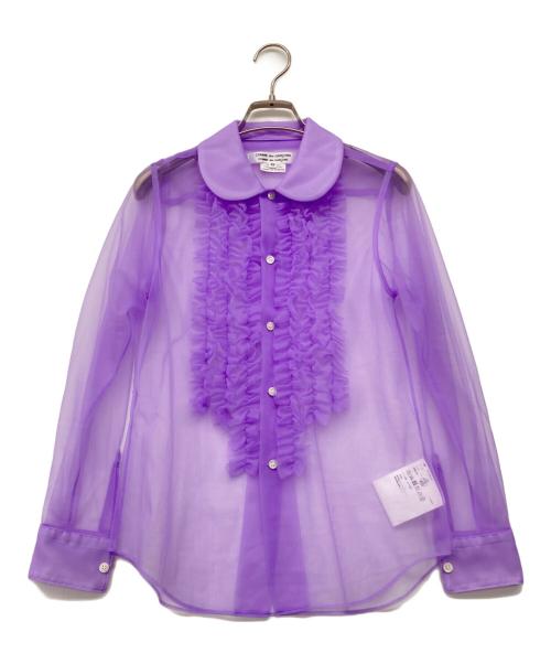 COMME des GARCONS COMME des GARCONS（コムデギャルソン コムデギャルソン）COMME des GARCONS COMME des GARCONS (コムデギャルソン コムデギャルソン) ラウンドカラー フリル チュールブラウス ラベンダー サイズ:XSの古着・服飾アイテム