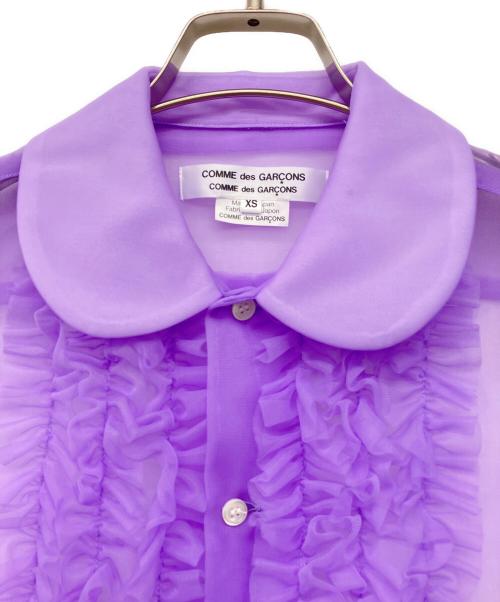 COMME des GARCONS COMME des GARCONS（コムデギャルソン コムデギャルソン）COMME des GARCONS COMME des GARCONS (コムデギャルソン コムデギャルソン) ラウンドカラー フリル チュールブラウス ラベンダー サイズ:XSの古着・服飾アイテム