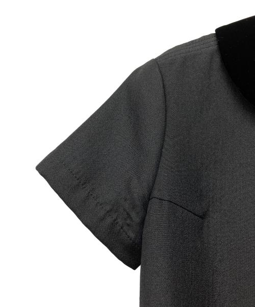 tricot COMME des GARCONS（トリココムデギャルソン）tricot COMME des GARCONS (トリココムデギャルソン) 00's ベロア丸襟ワンピース グレー×ブラック サイズ:Mの古着・服飾アイテム