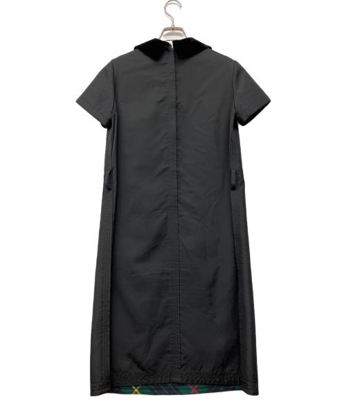 tricot COMME des GARCONS（トリココムデギャルソン）tricot COMME des GARCONS (トリココムデギャルソン) 00's ベロア丸襟ワンピース グレー×ブラック サイズ:Mの古着・服飾アイテム