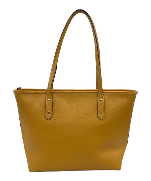 COACH（コーチ）COACH (コーチ) クロスグレーン レザー シティ ジップ トート イエローの古着・服飾アイテム