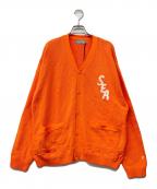 WIND AND SEAウィンダンシー）の古着「LIGHT KNIT CARDIGAN」｜オレンジ