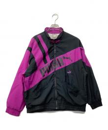 PUMA（プーマ）の古着「80-90'sトラックジャケット」｜ブラック×パープル