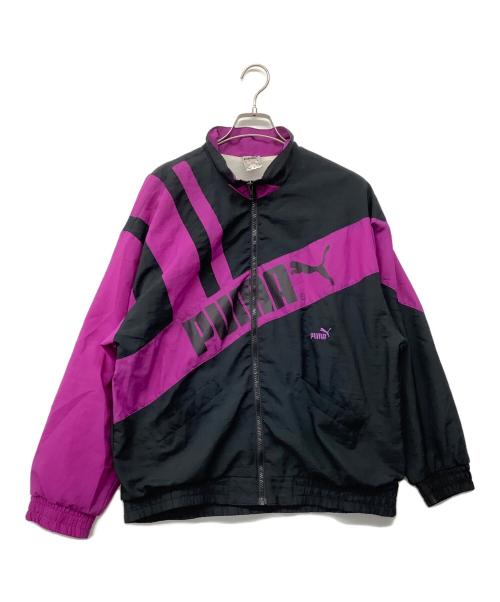 PUMA（プーマ）PUMA (プーマ) 80-90'sトラックジャケット ブラック×パープル サイズ:SｰMの古着・服飾アイテム