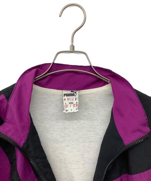 PUMA（プーマ）PUMA (プーマ) 80-90'sトラックジャケット ブラック×パープル サイズ:SｰMの古着・服飾アイテム