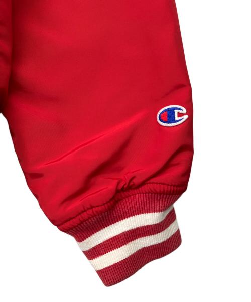 Champion（チャンピオン）Champion (チャンピオン) stussy (ステューシー) 裏ボアアワードジャケット レッド サイズ:Sの古着・服飾アイテム