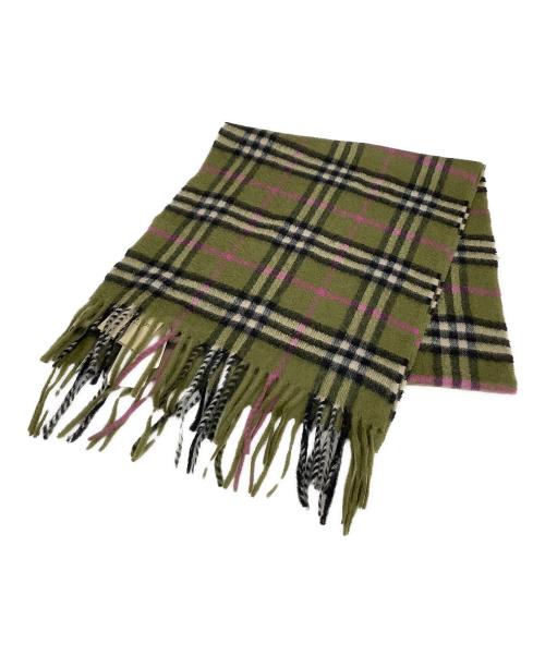 BURBERRY LONDON（バーバリーロンドン）BURBERRY LONDON (バーバリーロンドン) カシミヤマフラー オリーブ 未使用品の古着・服飾アイテム