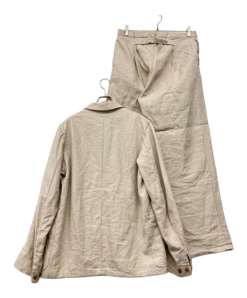 YAECA WRITE（ヤエカ ライト）YAECA WRITE (ヤエカ ライト) リネン3Bセットアップスーツ ベージュ サイズ:Mの古着・服飾アイテム