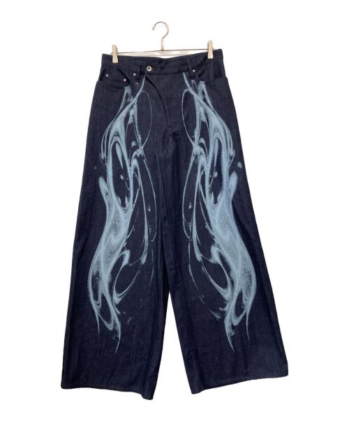hatra（ハトラ）hatra (ハトラ) Refract Bleach Denim [navy] インディゴ サイズ:3の古着・服飾アイテム