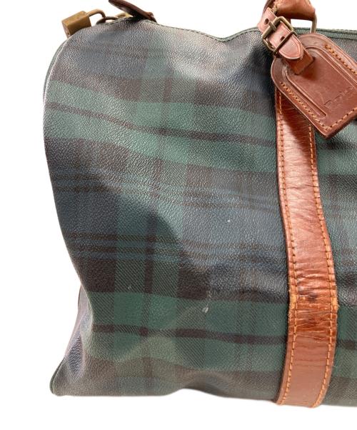 POLO RALPH LAUREN（ポロ・ラルフローレン）POLO RALPH LAUREN (ポロ・ラルフローレン) ボストンバッグ グリーン×ブラウンの古着・服飾アイテム