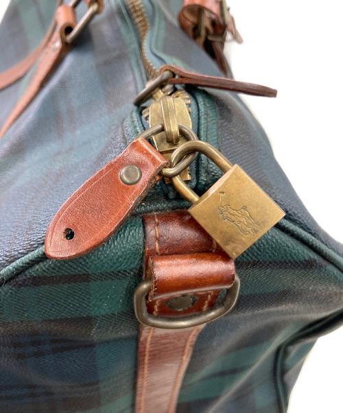 POLO RALPH LAUREN（ポロ・ラルフローレン）POLO RALPH LAUREN (ポロ・ラルフローレン) ボストンバッグ グリーン×ブラウンの古着・服飾アイテム