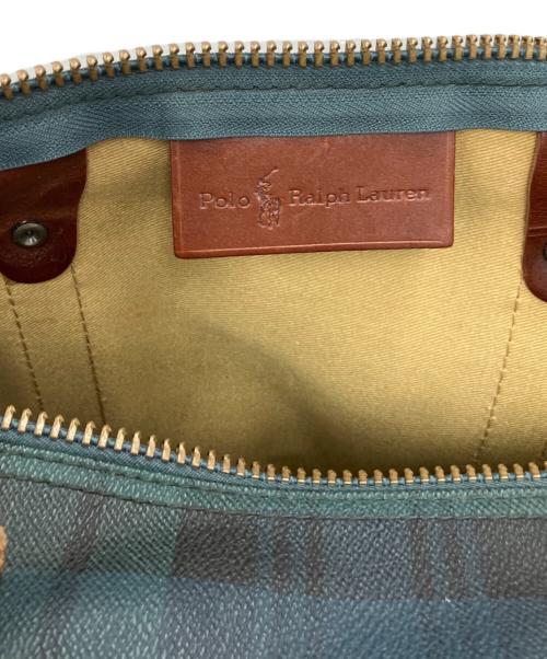 POLO RALPH LAUREN（ポロ・ラルフローレン）POLO RALPH LAUREN (ポロ・ラルフローレン) ボストンバッグ グリーン×ブラウンの古着・服飾アイテム