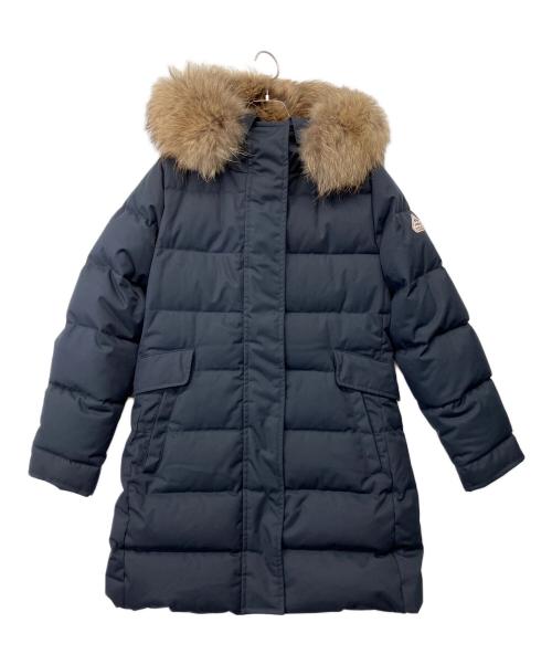 Pyrenex（ピレネックス）Pyrenex (ピレネックス) ANNECY GABARDINE FUR フーテッドダウンコート ネイビー サイズ:40の古着・服飾アイテム