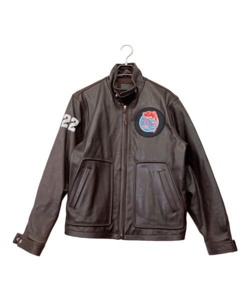 KADOYA（カドヤ）KADOYA (カドヤ) カウレザージャケット ブラウン サイズ:Lの古着・服飾アイテム