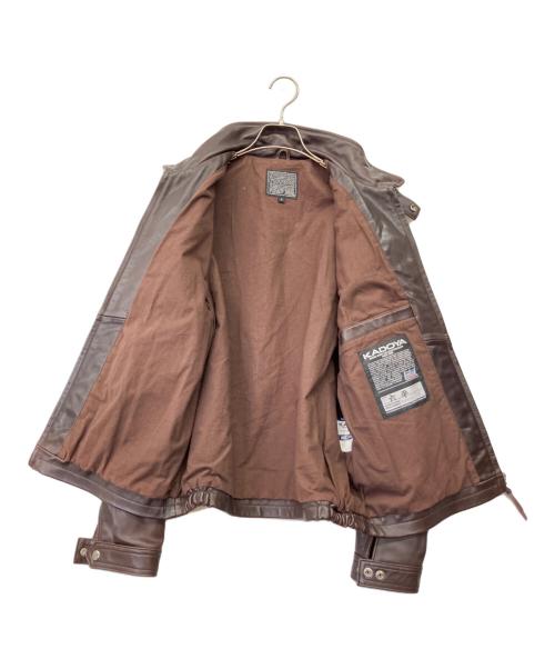 KADOYA（カドヤ）KADOYA (カドヤ) カウレザージャケット ブラウン サイズ:Lの古着・服飾アイテム