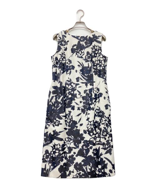 MACKINTOSH LONDON（マッキントッシュ ロンドン）MACKINTOSH LONDON (マッキントッシュ ロンドン) ノースリーブワンピース ホワイト×ネイビー サイズ:38 未使用品の古着・服飾アイテム