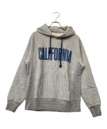 TRADE MARK GOLD（トレードマークゴールド）の古着「CALIFORNIAロゴ プルオーバーパーカー」｜グレー