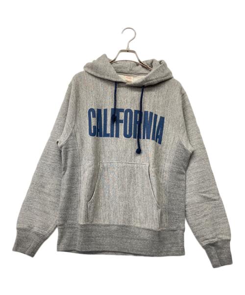 TRADE MARK GOLD（トレードマークゴールド）TRADE MARK GOLD (トレードマークゴールド) CALIFORNIAロゴ プルオーバーパーカー グレー サイズ:Mの古着・服飾アイテム