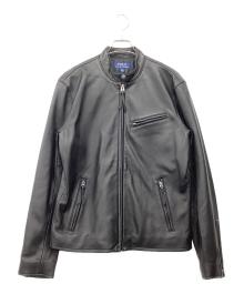 POLO RALPH LAUREN（ポロ・ラルフローレン）の古着「LAMBSKIN CAFE RACER JACKET」｜ブラック