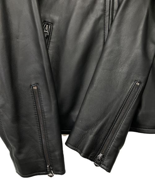 POLO RALPH LAUREN（ポロ・ラルフローレン）POLO RALPH LAUREN (ポロ・ラルフローレン) LAMBSKIN CAFE RACER JACKET ブラック サイズ:Mの古着・服飾アイテム