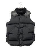 RockyMountainFeatherBed×BEAMSロッキーマウンテンフェザーベッド×ビームス）の古着「革切替ダウンベスト」｜ブラック