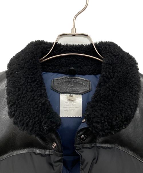 RockyMountainFeatherBed（ロッキーマウンテンフェザーベッド）RockyMountainFeatherBed (ロッキーマウンテンフェザーベッド) BEAMS (ビームス) 革切替ダウンベスト ブラック サイズ:38の古着・服飾アイテム