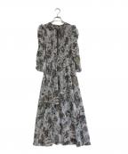 JILL BY JILLSTUARTジル バイ ジルスチュアート）の古着「フラワープリントワンピース」｜ブルー