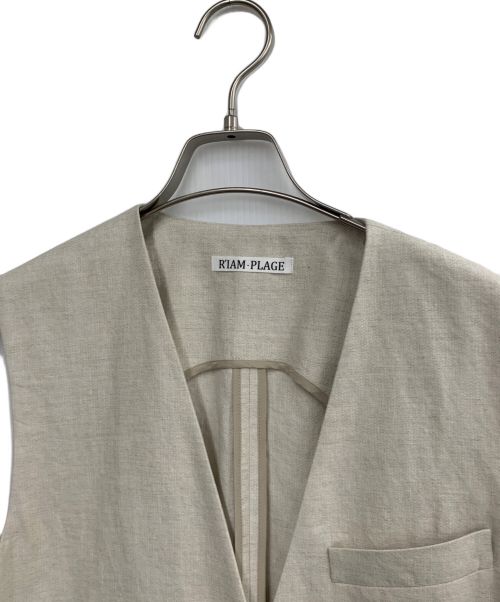 RIAM-PLAGE（リアムプラージュ）RIAM-PLAGE (リアムプラージュ) ノースリーブカーディガン ベージュ サイズ:Mの古着・服飾アイテム
