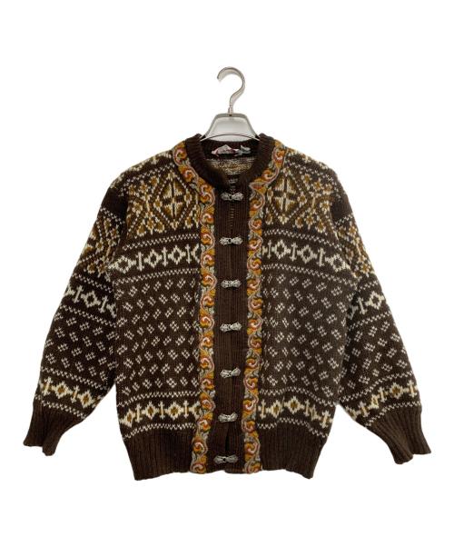 古着（フルギ）古着 (フルギ) ノルディックニットカーディガン ブラウン サイズ:不明の古着・服飾アイテム