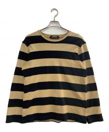 AUBERGE（オーベルジュ）の古着「ボーダーカットソー」｜ブラック×カーキ