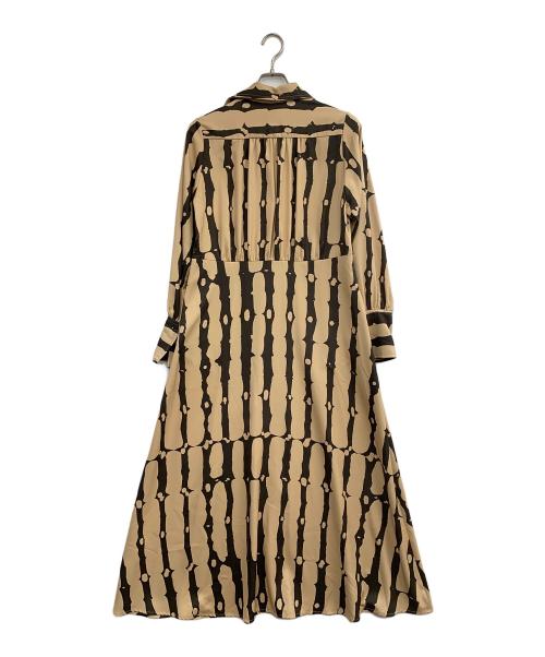 Adam et Rope（アダム エ ロペ）Adam et Rope (アダム エ ロペ) シャツワンピース ベージュ×ブラウン サイズ:Freeの古着・服飾アイテム