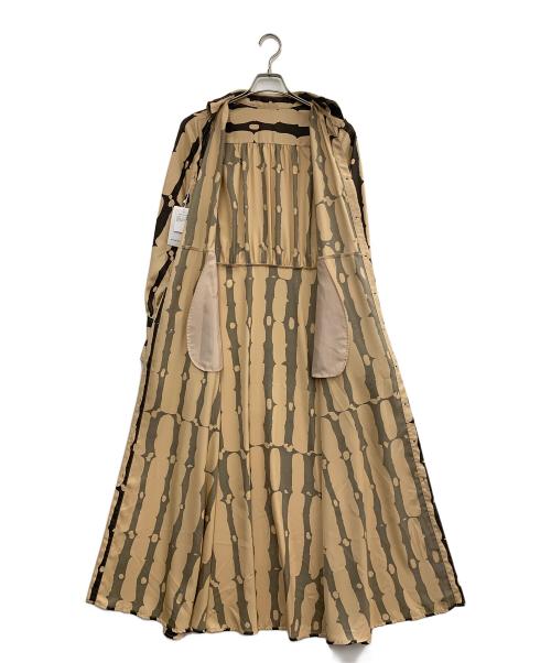 Adam et Rope（アダム エ ロペ）Adam et Rope (アダム エ ロペ) シャツワンピース ベージュ×ブラウン サイズ:Freeの古着・服飾アイテム