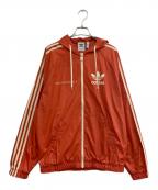 adidasアディダス）の古着「ジップブルゾン」｜オレンジ