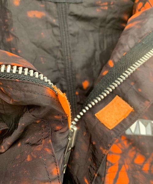 myne（マイン）myne (マイン) ナイロンブルゾン ブラック×オレンジ サイズ:Mの古着・服飾アイテム